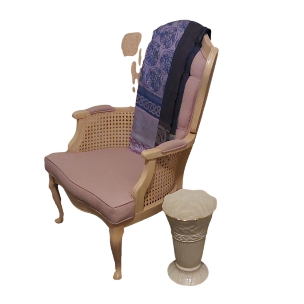 MORGANTOWN/KANE 2 PAIR OF RATTAN PINK ACCENT CHAIR - Picture 5 of 8